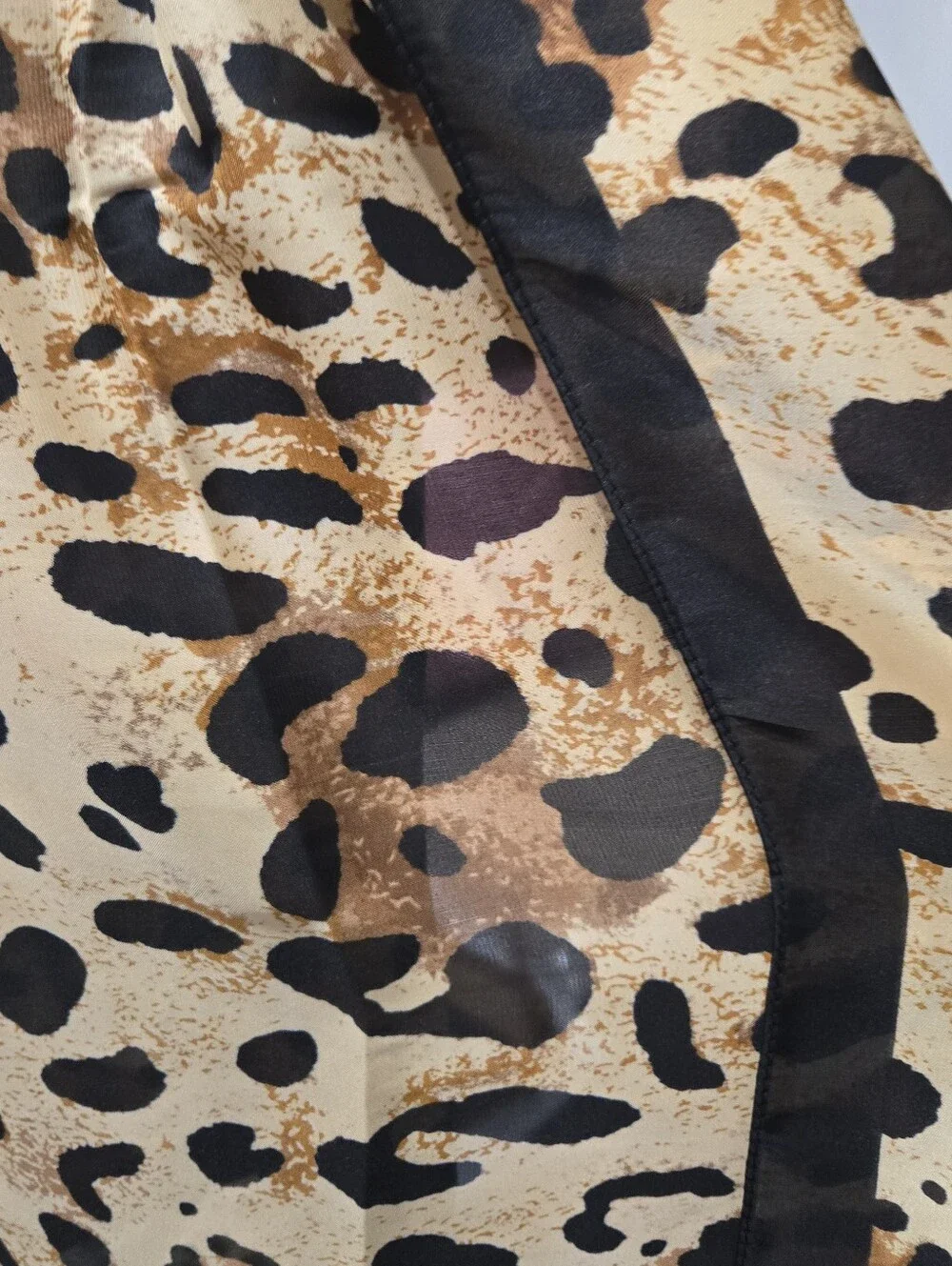 Scarf - Brown / Black Cheetah, 100% Feels Like Silk